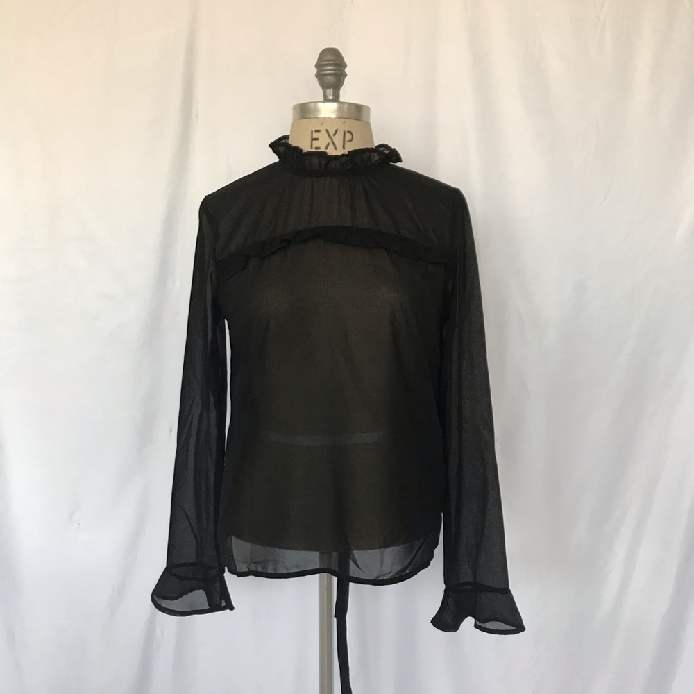 Kimchi Blue sheer black blouse size M